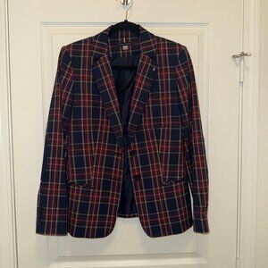 Ralph Lauren Classic Plaid Blazer - Navy and Burgundy tailed fit size 6